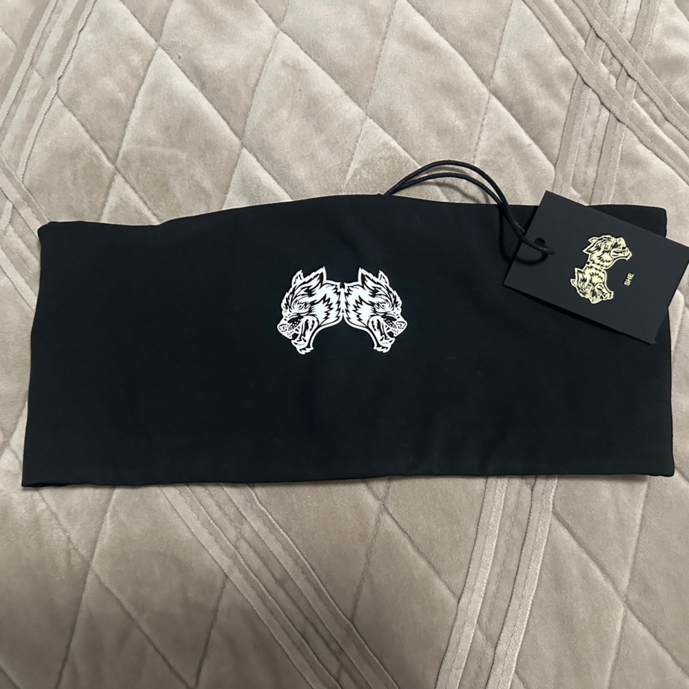 Darc Sport Black Sports Bra with Wolf Design